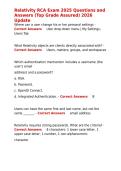 Relativity RCA Exam 2025 Questions and Answers &lpar;Top Grade Assured&rpar; 2026 Update