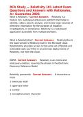 RCA Study &mdash; Relativity 101 Latest Exam Questions and Answers with Rationales&comma; A&plus; Guarantee 2026