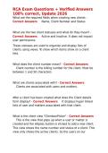 RCA Exam Questions &plus; Verified Answers 100- correct&comma; Update 2026&period;