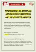 PRACTICE RBC 1 & 2 &lpar;EXAMPLES&rpar; ACTUAL 2026 QUESTIONS AND 100&percnt; CORRECT ANSWERS