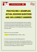 PRACTICE RBC 1 &lpar;EXAMPLES&rpar; ACTUAL 2026 QUESTIONS AND 100&percnt; CORRECT ANSWERS