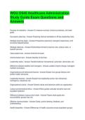 WGU D545 Healthcare Administration Study Guide Exam Questions and Answers 