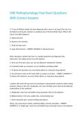 UNE Pathophysiology Final Exam Questions With Correct Answers