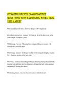 COSMETOLOGY PSI EXAM PRACTICE QUESTIONS WITH SOLUTIONS&comma; RATED 100&percnt;&comma; 2025 LATEST