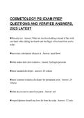 COSMETOLOGY PSI EXAM PREP QUESTIONS AND VERIFIED ANSWERS&comma; 2025 LATEST