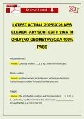 LATEST ACTUAL 2026 NES ELEMENTARY SUBTEST II 2 MATH ONLY &lpar;NO GEOMETRY&rpar; Q&A 100&percnt; PASS