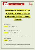 BUNDLED EXAMS&colon;&colon;&colon; NES ELEMENTARY EDUCATION SUBTEST 1 & 2 ACTUAL 2026 UPDATE