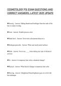COSMETOLOGY PSI EXAM PREP QUESTIONS AND VERIFIED ANSWERS&comma; 2025 LATEST