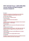 PSYC 230 UIUC Exam 1 &lpar;2025-2026&rpar; With  Correct Verified and Well Analyzed  Answers Graded A&plus;