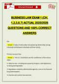 BUSINESS LAW EXAM 1 &lpar;CH&period; 1&comma;2&comma;3&comma;6&comma;7&rpar; ACTUAL 2026 QUESTIONS AND 100&percnt; CORRECT ANSWERS
