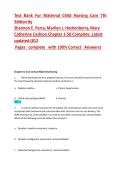 Test Bank For Maternal Child Nursing Care 7th Edition by  Shannon E&period; Perry&comma; Marilyn J&period; Hockenberry&comma; Mary Catherine Cashion Chapter 1-50 Complete &period;Latest updated &lpar;812   Pages   complete   with 100&percnt;    Answers&rpar;&vert;