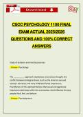 PACKAGE DEAL&colon;&colon;&colon; CSSCC PSYCHOLOGY 110 EXAMS WITH FINALS ACTUAL 2026 UPDATE