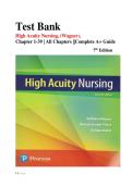 High Acuity Nursing 7th Edition Test Bank &ndash; Wagner &vert; Chapter 1-39 Complete A&plus; Guide &ndash; Exam Prep & Rationales