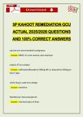 3P KAHOOT REMEDIATION GCU ACTUAL 2026 QUESTIONS AND 100&percnt; CORRECT ANSWERS