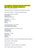 CVS PHARMACY TECHNICIAN UPDATED EXAM SCRIPT QUESTIONS AND ANSWERS GUARANTEE A&plus;