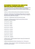 CVS PHARMACY TECHNICIAN FINAL EXAM ACTUAL QUESTIONS AND ANSWERS GUARANTEE A&plus;