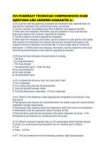 CVS PHARMACY TECHNICIAN COMPREHENSIVE EXAM QUESTIONS AND ANSWERS GUARANTEE A&plus;