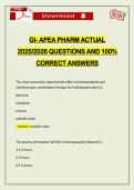GI- APEA PHARM ACTUAL 2026 QUESTIONS AND 100&percnt; CORRECT ANSWERS
