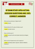 3P EXAM STUDY APEA ACTUAL 2026 QUESTIONS AND 100&percnt; CORRECT ANSWERS