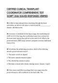 CERTIFIED CLINICAL TRANSPLANT COORDINATOR COMPREHENSIVE TEST SCRIPT 2026 SOLVED RESPONSES VERIFIED