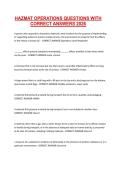 HAZMAT OPERATIONS QUESTIONS WITH CORRECT ANSWERS 2026