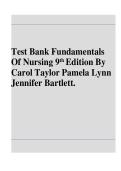 Test Bank Fundamentals  Of Nursing 9th Edition By  Carol Taylor Pamela Lynn  Jennifer Bartlett&period; 