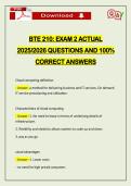 BTE 210&colon; EXAM 2 ACTUAL 2026 QUESTIONS AND 100&percnt; CORRECT ANSWERS