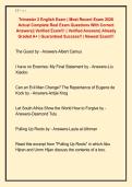 Trimester 2 English Exam &vert; Most Recent Exam 2026  Actual Complete Real Exam Questions With Correct  Answers&vert;&vert; Verified Exam&excl;&excl;&excl; &lpar; Verified Answers&rpar; Already  Graded A&plus; &vert; Guaranteed Success&excl;&excl; &vert; Newest Exam&excl;&excl;&excl; 