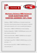 Mortuary Science NBE Sciences EXAM QUESTIONS WITH VERIFIED ANSWERS 100&percnt; PASS
