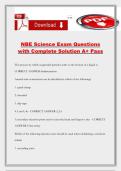 NBE Science Exam Questions with Complete Solution A&plus; Pass
