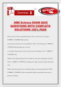 NBE Science EXAM QUIZ QUESTIONS WITH COMPLETE SOLUTIONS 100&percnt; PASS