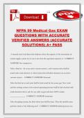 NFPA 99 Medical Gas EXAM QUESTIONS WITH ACCURATE VERIFIED ANSWERS &lpar;ACCURATE SOLUTIONS&rpar; A&plus; PASS