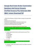 Georgia Real Estate Broker Examination  Questions And Correct Answers  &lpar;Verified Answers&rpar; Plus Rationale 2026  Q&A&vert; Instant Download Pdf 