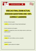 VIBS 243 FINAL EXAM ACTUAL 2026 QUESTIONS AND 100&percnt; CORRECT ANSWERS
