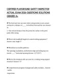 CERTIFIED PLAYGROUND SAFETY INSPECTOR ACTUAL EXAM 2026 QUESTIONS SOLUTIONS GRADED A&plus;