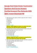 Georgia Real Estate Broker Examination  Questions And Correct Answers  &lpar;Verified Answers&rpar; Plus Rationale 2026  Q&A&vert; Instant Download Pdf 