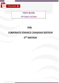 Corporate Finance&colon; Canadian Edition &lpar;6th Edition&rpar; &ndash; Verified Test Bank by Jonathan Berk &lpar;All Chapters Included&rpar;