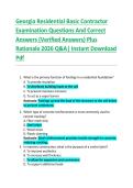 Georgia Residential Basic Contractor  Examination Questions And Correct  Answers &lpar;Verified Answers&rpar; Plus  Rationale 2026 Q&A&vert; Instant Download  Pdf 
