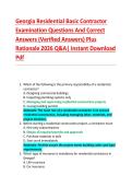 Georgia Residential Basic Contractor  Examination Questions And Correct  Answers &lpar;Verified Answers&rpar; Plus  Rationale 2026 Q&A&vert; Instant Download  Pdf 