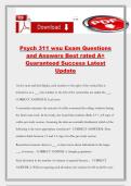 Psych 311 wsu Exam Questions and Answers Best rated A&plus; Guaranteed Success Latest Update