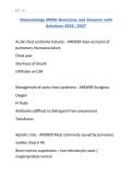 Haematology MSRA Questions and Answers with Solutions 2026 &vert; 2027&period;