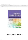 Statistics for Nursing Research&colon; A Workbook for Evidence-Based Practice &ndash; 3rd Edition by Susan Grove & Daisha Cipher &vert; Complete Solutions Manual