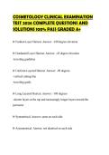 COSMETOLOGY CLINICAL EXAMINATION TEST 2026 COMPLETE QUESTIONS AND SOLUTIONS 100&percnt; PASS GRADED A&plus;