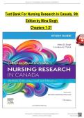 TEST BANK For LoBiondo-Wood and Haber's Nursing Research in Canada&colon; Methods&comma; Critical Appraisal&comma; and Utilization&period; 5th Edition by Mina Singh&comma; Verified Chapters 1 - 21&comma; Complete Newest Version