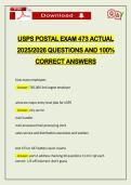 USPS POSTAL EXAM 473 ACTUAL 2026 QUESTIONS AND 100&percnt; CORRECT ANSWERS
