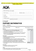 2025 AQA A-level Further Mathematics Paper 3 Statistics June QUESTION PAPER and MARK SCHEME Merged