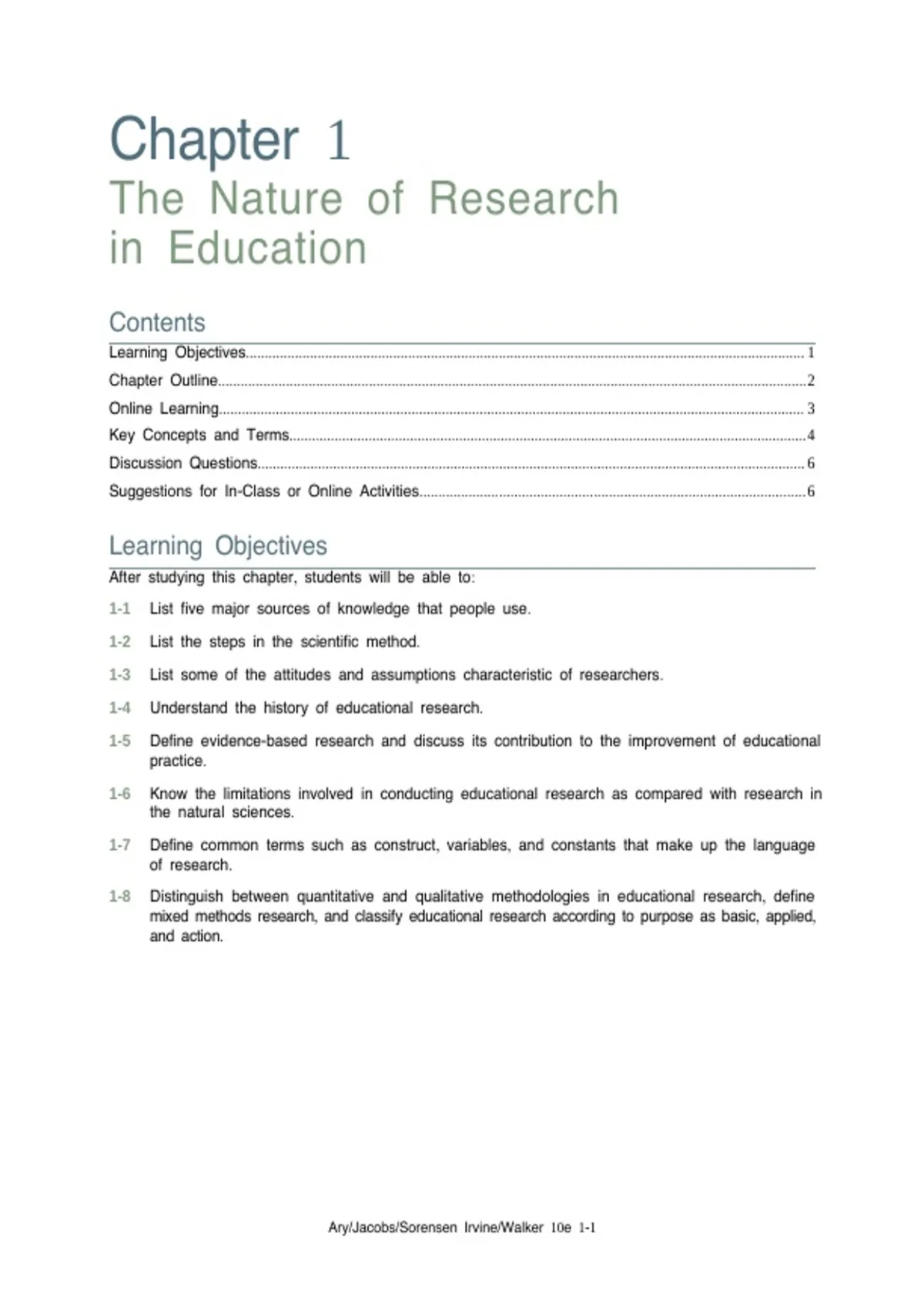 Summary solutions manual, textbook answers: Introduction to Research in ...