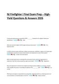 NJ Firefighter I Final Exam Prep 2026 &ndash; High-Yield Questions & Answers