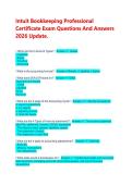 Intuit Bookkeeping Professional Certificate Exam Questions And Answers 2026 Update&period;