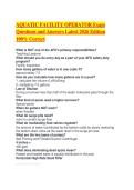 AQUATIC FACILITY OPERATOR Exam Questions and Answers Latest 2026 Edition 100&percnt; Correct